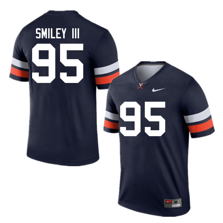 Men #95 Ben Smiley III Virginia Cavaliers College Football Jerseys Sale-Navy